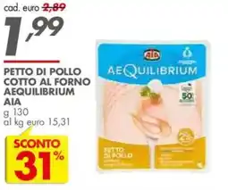 Italmark Petto di pollo cotto al forno aequilibrium AIA offerta