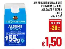 A&O Aia aequilibrium albume d'uovo da galline allevate a terra offerta