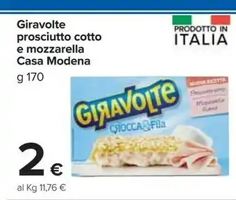 Carrefour Giravolte mozzarella e cotto 170 g(ml) offerta