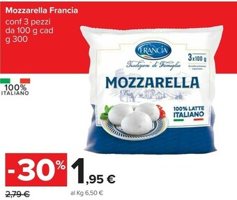 Carrefour Francia - mozzarella di bufala campana dop offerta