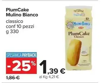 Carrefour Plumcake classico 330 g(ml) offerta