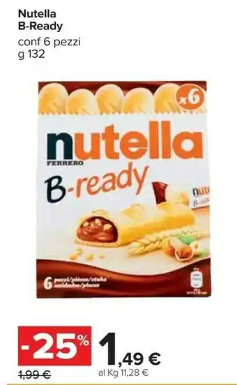 Carrefour Nutella b-ready new + nutella 132 g(ml) offerta