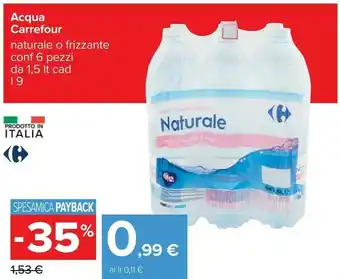 Carrefour Carrefour - acqua minerale naturale lievemente frizzante offerta