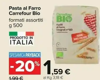 Carrefour bio - fusilli di farro integrali n°123 500 g(ml)