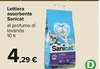 Carrefour Sanicat lettiera assorbente al profumo di lavanda offerta