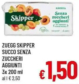 A&O Zuegg skipper succo senza zuccheri aggiunti offerta