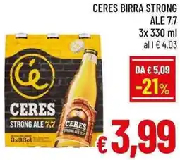 A&O Ceres birra strong ale 7,7 offerta
