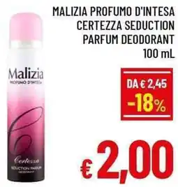 A&O Malizia profumo d'intesa certezza seduction parfum deodorant offerta