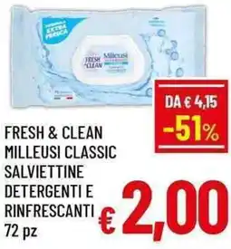A&O Fresh & clean milleusi classic salviettine detergenti e rinfrescanti offerta