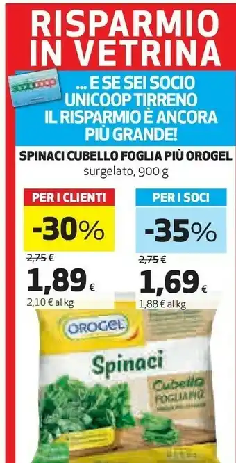 Coop Spinaci offerta