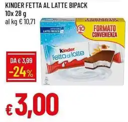 Galassia Kinder fetta al latte bipack offerta