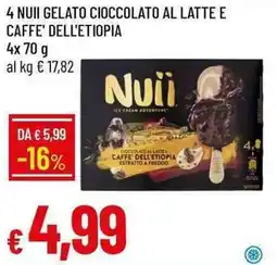 Galassia 4 nuii gelato cioccolato al latte e caffe' dell'etiopia offerta