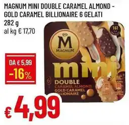 Galassia Magnum mini double caramel almond, gold caramel billionaire offerta