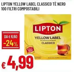 Galassia Lipton yellow label classico tè nero offerta