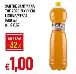 Galassia Santhè sant'anna thè zero zuccheri limone/pesca offerta