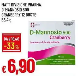 Galassia Matt divisione pharma d-mannosio 500 cranberry 12 buste offerta