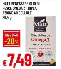 Galassia Matt benessere olio di pesce omega 3 tripla azione 40 gellule offerta