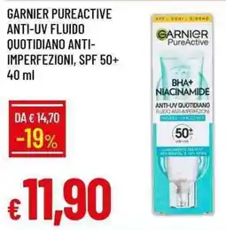 Galassia Garnier pureactive anti-uv fluido quotidiano anti- imperfezioni, spf 50+ offerta