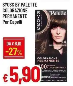 Galassia Syoss by palette colorazione permanente per capelli offerta