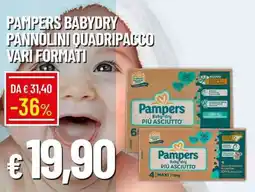 Galassia Pampers babydry pannolini quadripacco offerta