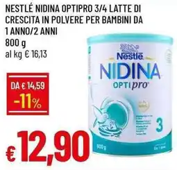 Galassia Nestlé nidina optipro 3/4 latte di crescita in polvere per bambini da 1 anno/2 anni offerta