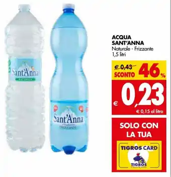Tigros Sant'Anna Acqua 1,5 litri offerta