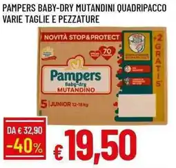 Galassia Pampers baby-dry mutandini quadripacco offerta