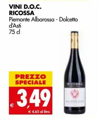 Tigros Ricossa Vini D.O.C. 75cl offerta