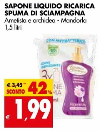 Tigros Spuma di Sciampagna Sapone Liquido Ricarica 1,5 litri offerta