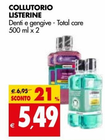 Tigros Listerine Collutorio 500ml x 2 offerta