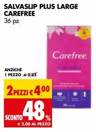 Tigros Carefree Salvaslip Plus Large 36pz offerta
