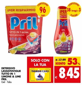 Tigros Pril Detersivo Lavastoviglie Tutto in 1 Limone & Lime offerta