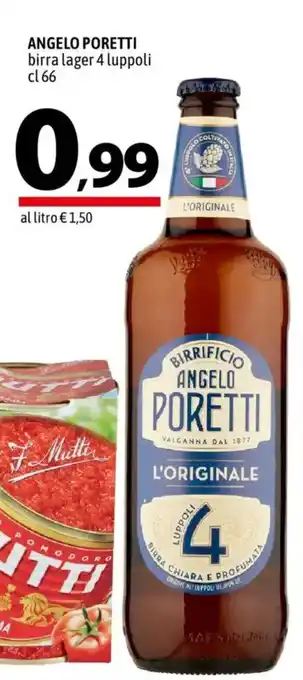 ANGELO PORETTI birra lager 4 luppoli