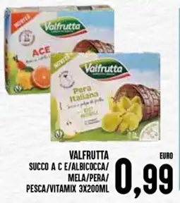 Al Discount Valfrutta succo a ce/albicocca/ mela/pera/ pesca/vitamix offerta