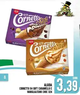 Al Discount Algida cornetto x4 soft caramello e vaniglia/cook choc offerta