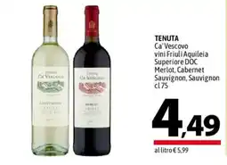 A&O TENUTA Ca'Vescovo vini Friuli Aquileia Superiore DOC Merlot, Cabernet Sauvignon, Sauvignon offerta