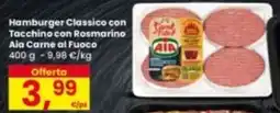 Interspar Hamburger Classico con Tacchino con Rosmarino Aia Carne al Fuoco offerta