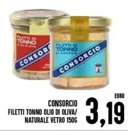 Al Discount Consorcio filetti tonno olio di oliva/ naturale vetro offerta