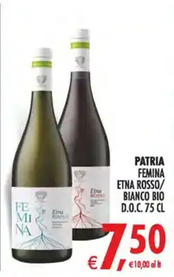Deco Superstore Patria femina etna rosso/ bianco bio d.o.c. offerta