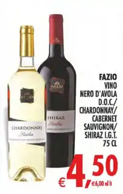 Deco Superstore Fazio vino nero d'avola d.o.c./ chardonnay/ cabernet sauvignon/ shiraz i.g.t. offerta