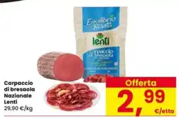 Interspar Carpaccio di bresaola Nazionale Lenti offerta