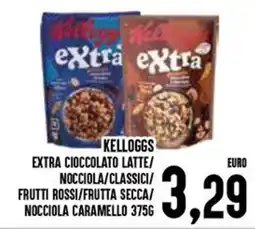 Al Discount Kelloggs extra cioccolato latte/ nocciola/classici/ frutti rossi/frutta secca/ nocciola caramello offerta