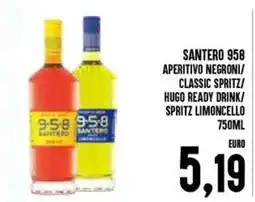 Al Discount Santero 958 aperitivo negroni/ classic spritz/ hugo ready drink/ spritz limoncello offerta