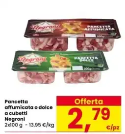 Interspar Pancetta affumicata o dolce a cubetti Negroni offerta