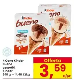 Interspar 4 Cono Kinder Bueno Kinder offerta