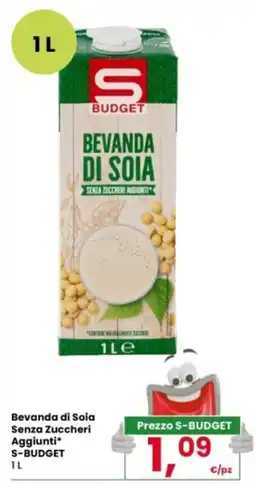Interspar Bevanda di Soia Senza Zuccheri Aggiunti S-BUDGET offerta
