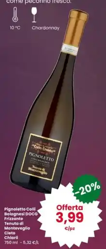 Interspar Pignoletto Colli Bolognesi DOCG Frizzante Tenuta di Monteveglio Cleto Chiarli offerta