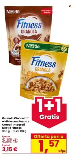 Interspar Granola Cioccolato o Miele con Avena e Cereali Integrali Nestlè Fitness offerta