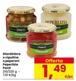 Interspar Giardiniera o cipolline o peperoni Peperlizia Ponti offerta