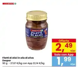 Interspar Filetti di Alici in olio di oliva Despar offerta